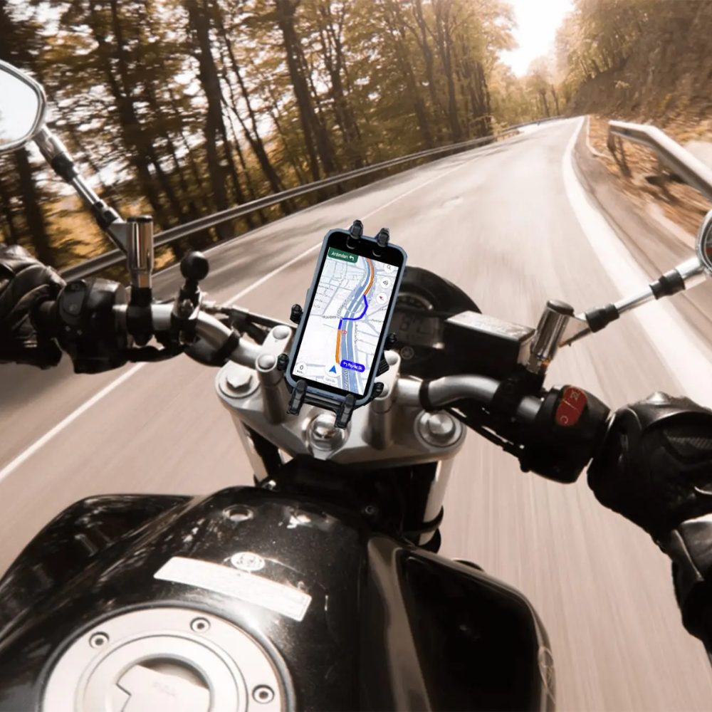 KNMASTER TT-860 TİTREŞİM ENGELLEYİCİLİ TÜM MOTOSİKLETLERE UYUMLU TELEFON TUTUCU